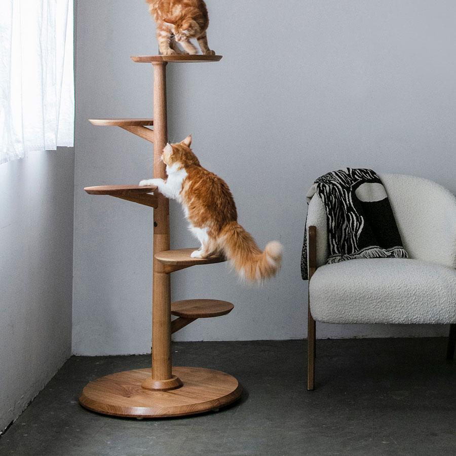 【ほぼ未使用】&CATキャットタワーKINOBORI / cat tower KINOBORI ｜ 猫と暮らす、無垢材のキャットタワー。インテリアに