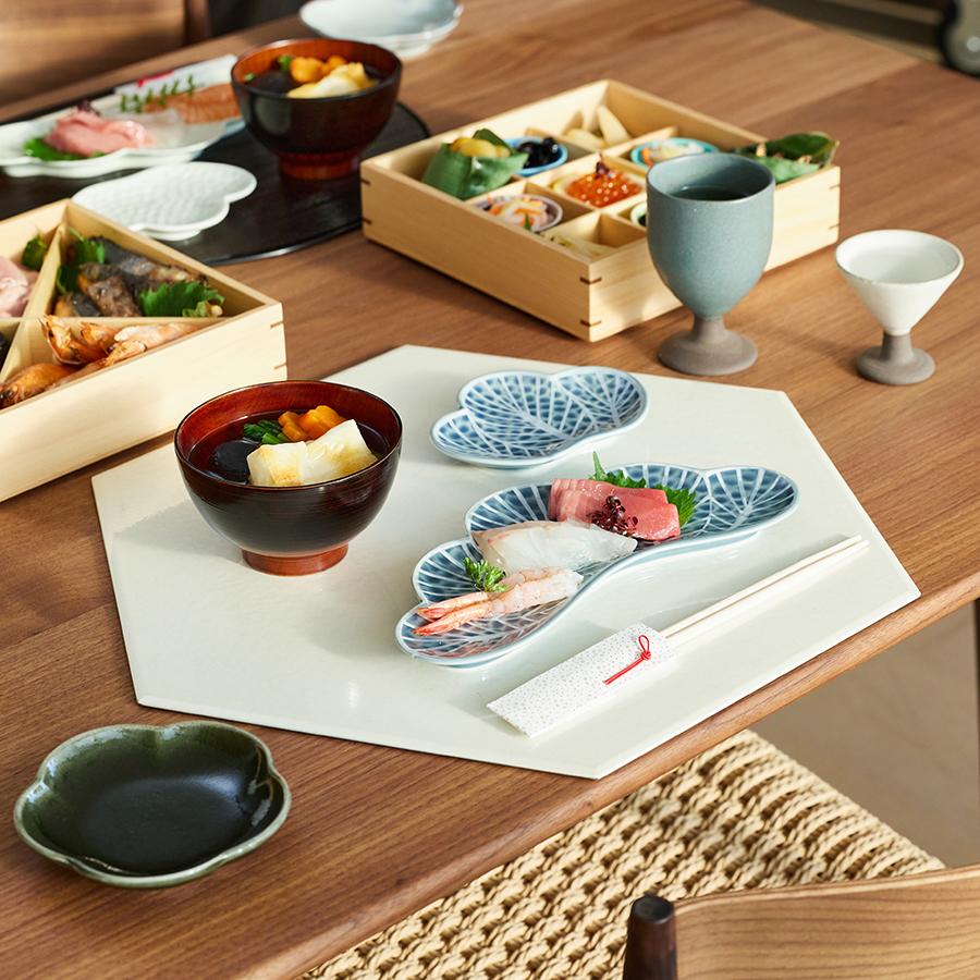 前菜皿 松葉型 錦青鈍釉銀｜【公式】ACTUS online｜家具・インテリア