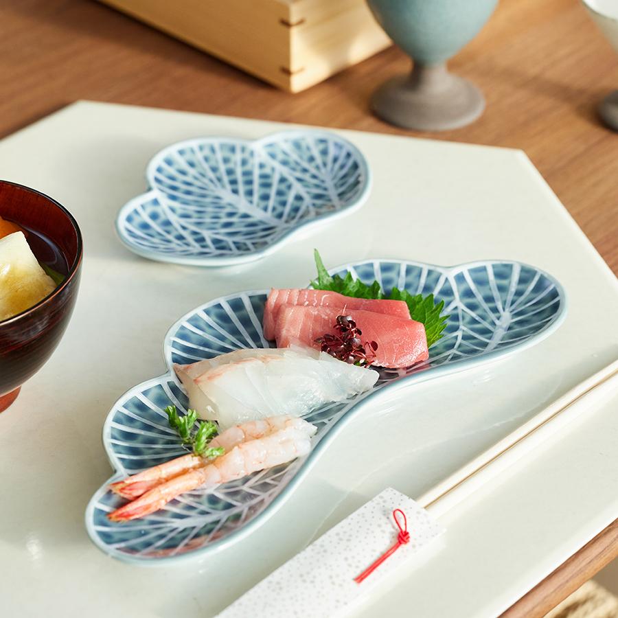 前菜皿 松葉型 錦青鈍釉銀｜【公式】ACTUS online｜家具・インテリア