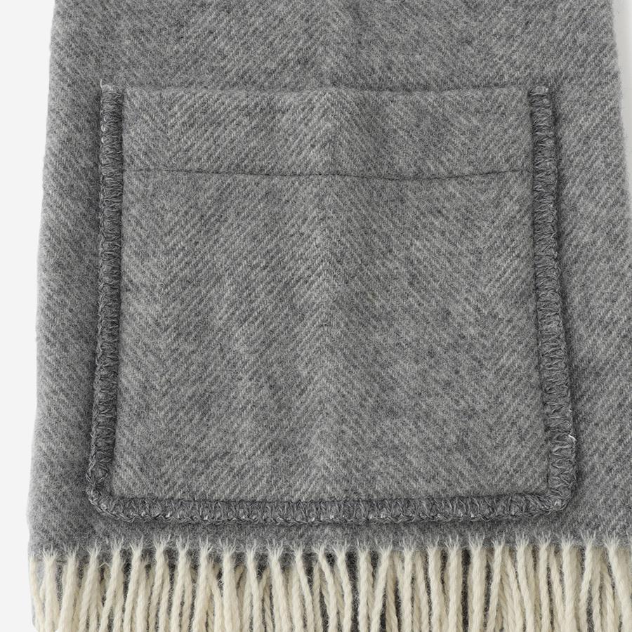 LAPUAN KANKURIT | ARVO pocket shawl 60×180cm+fringes white-melange