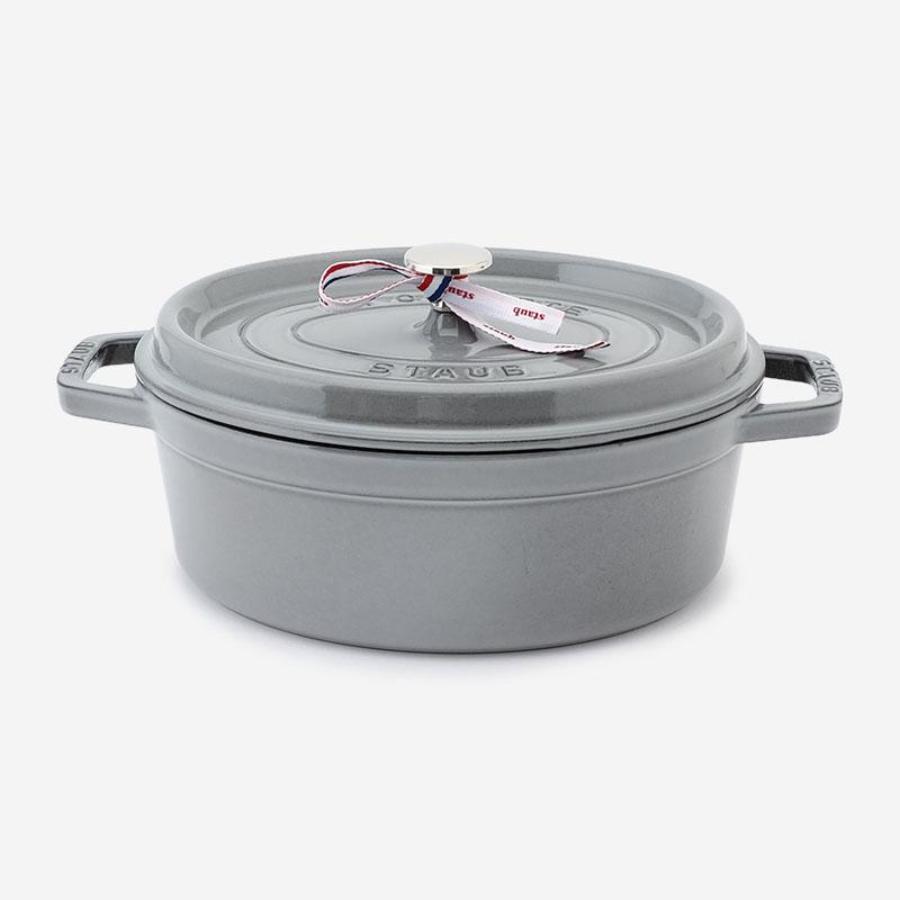 ル・クルーゼ STAUB オーバル グレー 27cm - 調理器具