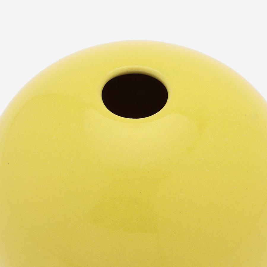 フリルフラワーベース　イエロー ヴィンテージ イエローガラス フラワーベース（H25.5cm