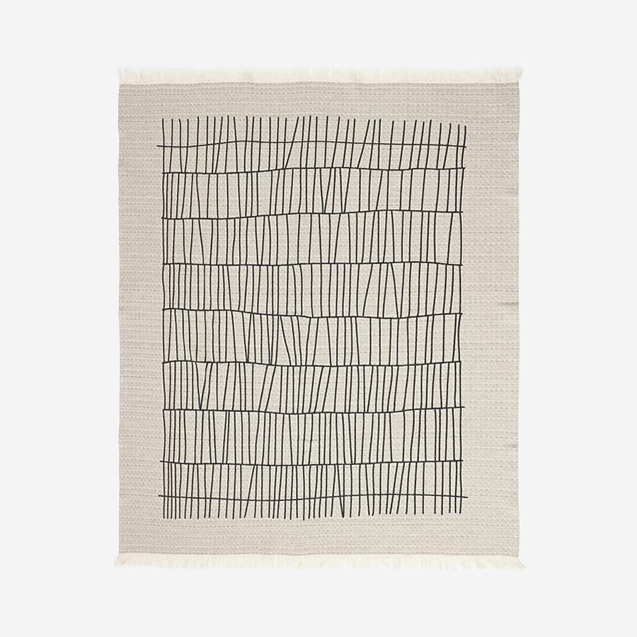 ジャガード織り ブランケット 130 x 180cm ブラック｜【公式】ACTUS