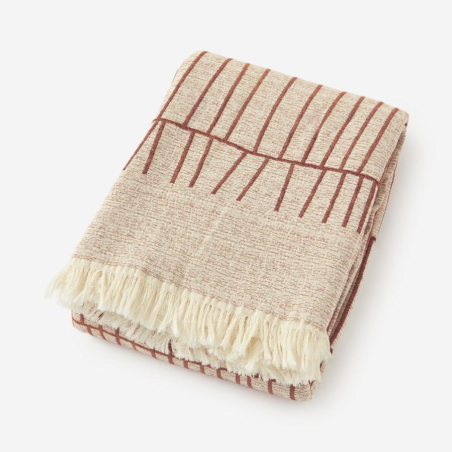 ジャガード織り ブランケット 220 x 240cm テラコッタ｜【公式】ACTUS