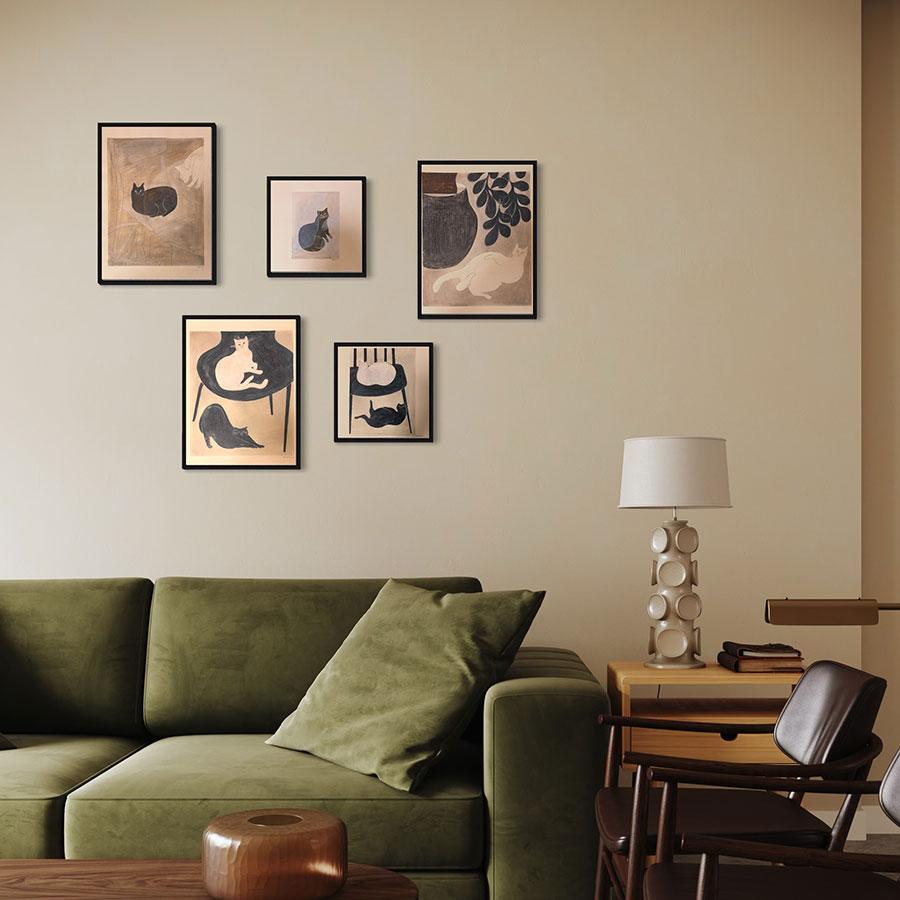 一点物】coricci | ネコと椅子と1 39.4 x 50.9cm (原画)｜【公式