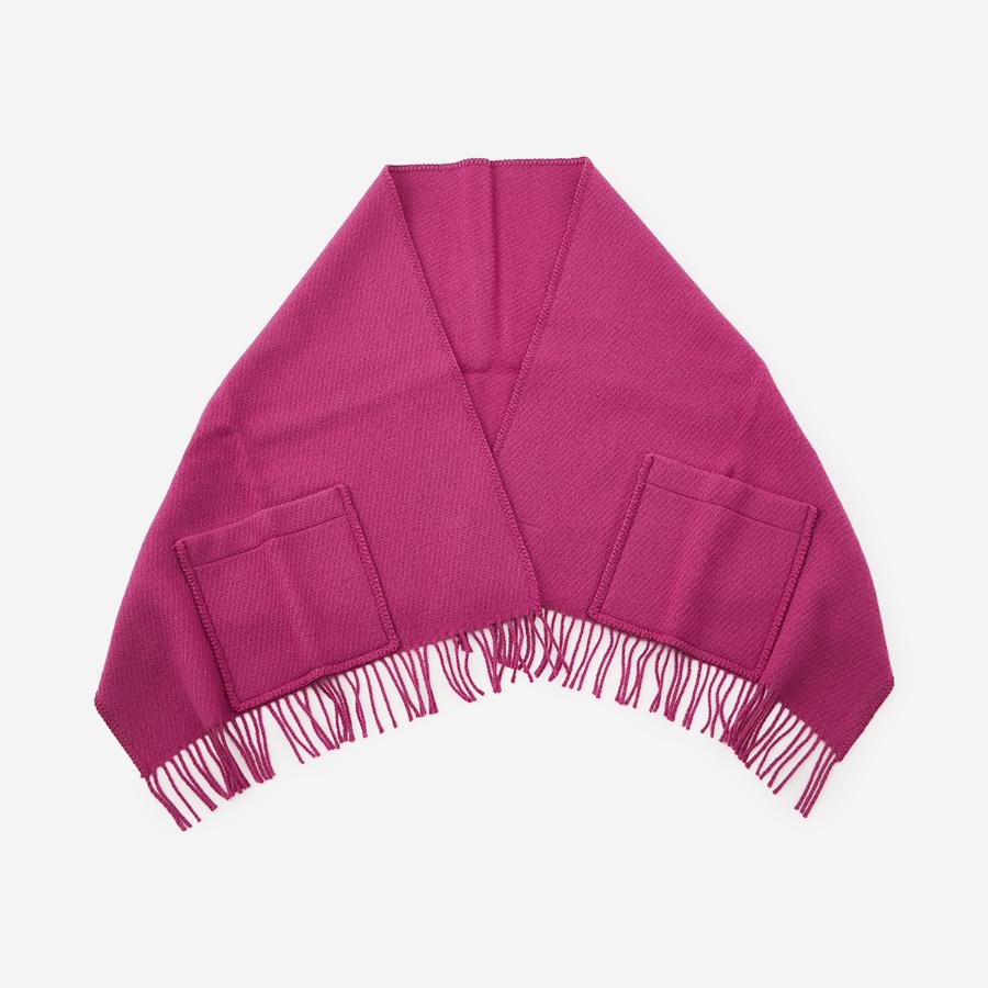 LAPUAN KANKURIT | UNI pocket shawl 60x170cm+fringes berry pink