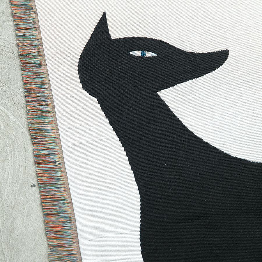 &CAT | Multi Blanket “kuro neko” 山口一郎 90cm x 130cm