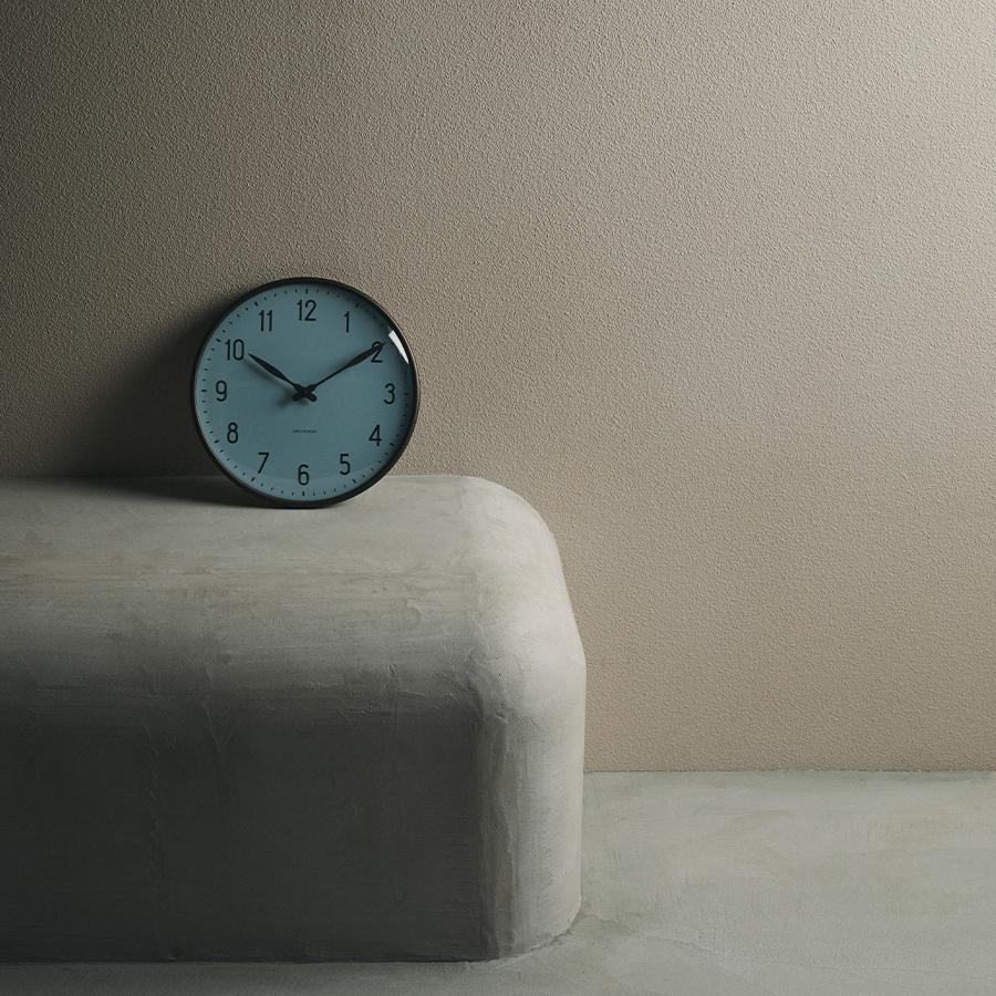ARNE JACOBSEN 水色 置き時計 約12cm STATION アラーム・ペトロリウム・ブルー 15p - Arne Jacobsen