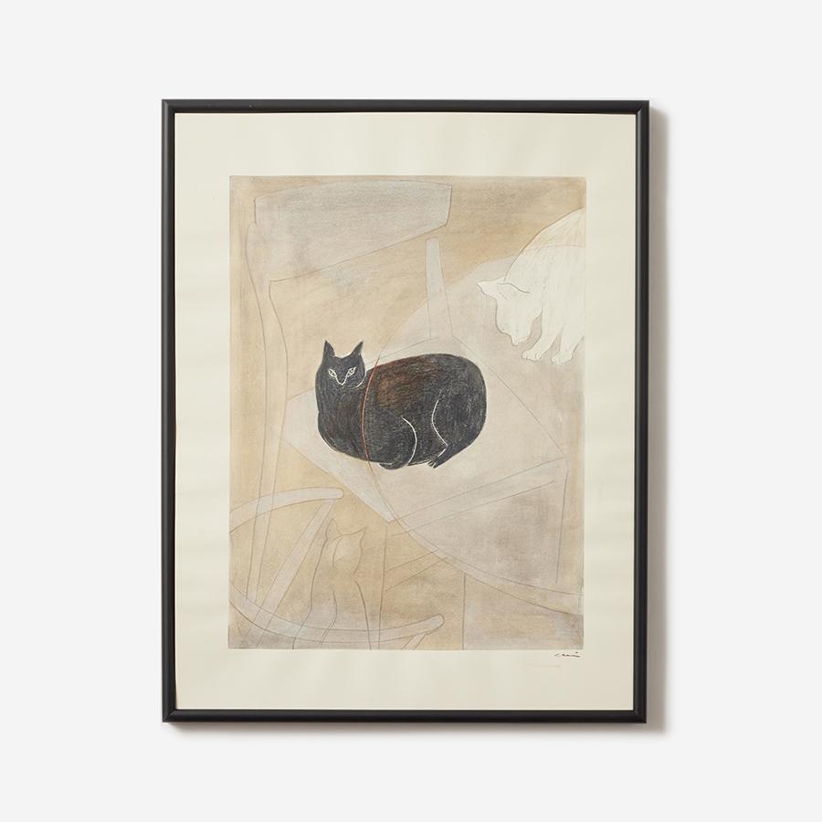 週末お値下げ新品未使用 coricci | ポスター 猫と椅子と 40×50cm