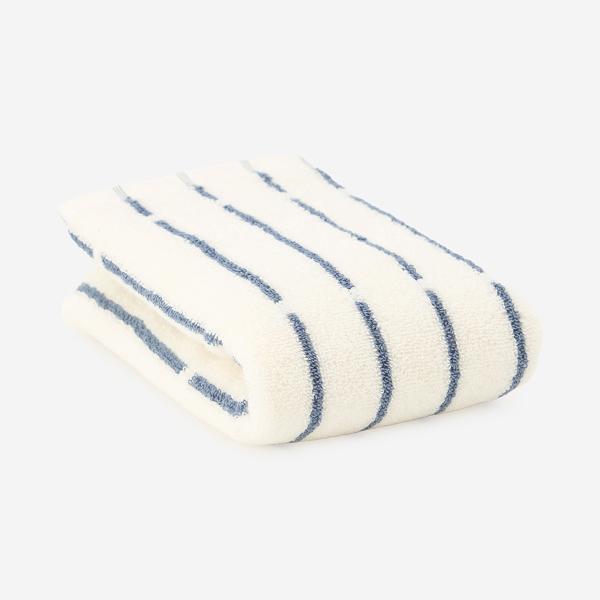 KUVIO フェイスタオル 34cm × 80cm ホワイト × ブルー