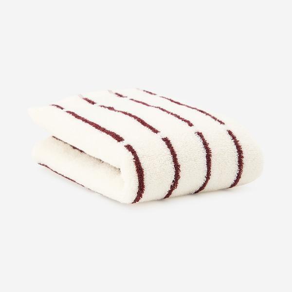 KUVIO フェイスタオル 34cm × 80cm ホワイト × レッド