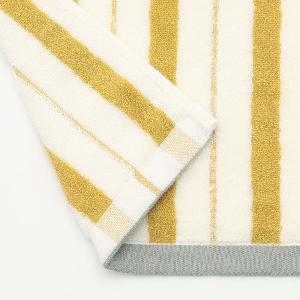 【ハンドメイド バスタオル ホワイト×イエローレース 新品】 BIG STRIPE バスタオル 60 x 120cm イエロー｜【公式】ACTUS online
