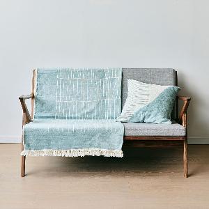 ジャガード織り ブランケット 130 x 180cm ブルー｜【公式】ACTUS