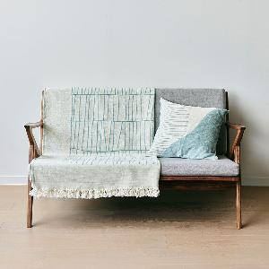 ジャガード織り ブランケット 130 x 180cm ブルー｜【公式】ACTUS