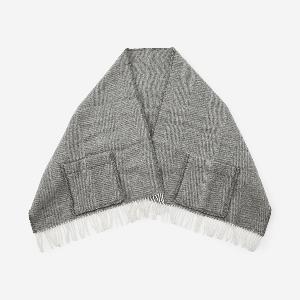 LAPUAN KANKURIT | ARVO pocket shawl 60×180cm+fringes white-melange