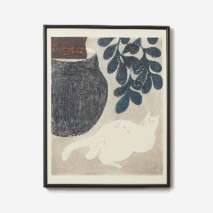 一点物】coricci | ネコと緑と 39.4 x 50.9cm (原画)｜【公式】ACTUS