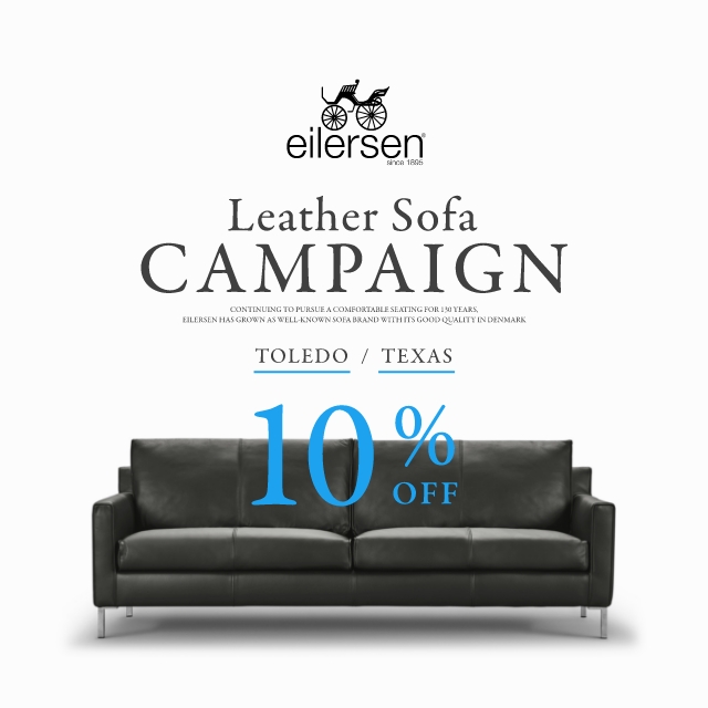＜期間限定10%OFF＞eilersen レザーソファキャンペーン開催中