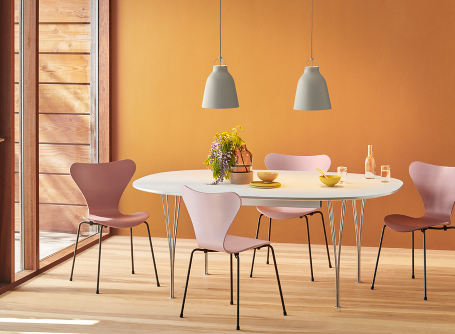 新品お買い得フリッツハンセン FRITZ HANSEN アントチェア アリンコチェア アルネ ヤコブセン 2脚セット スタッキング ナチュラル リプロダクト 木製フレーム