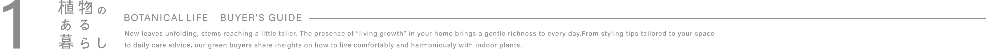 1．植物のある暮らし