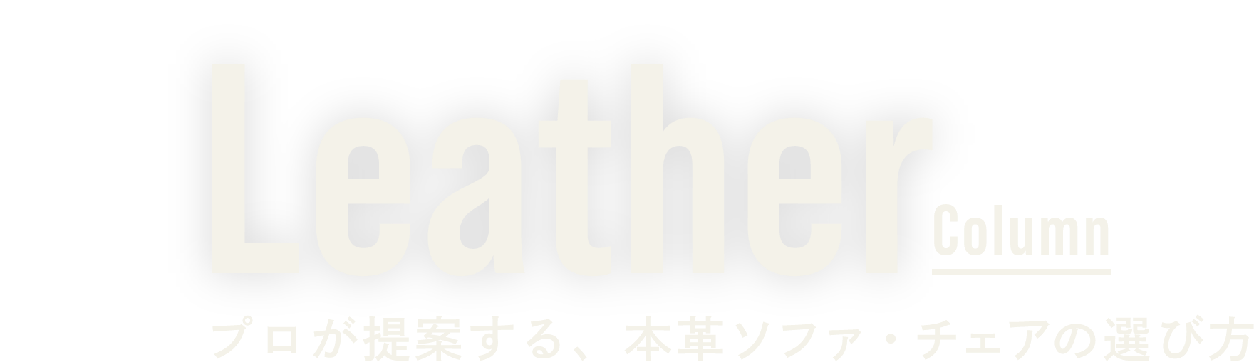 Leather Column プロが提案する、本革ソファ・チェアの選び方