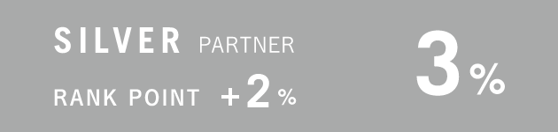 SILVER PARTNER 基本POINT 3% RANK POINT +2%